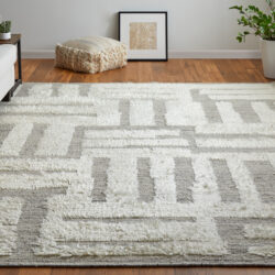 Alternative view of Feizy Ashby Transitional Geometric 8909F Gray/Ivory Area Rug