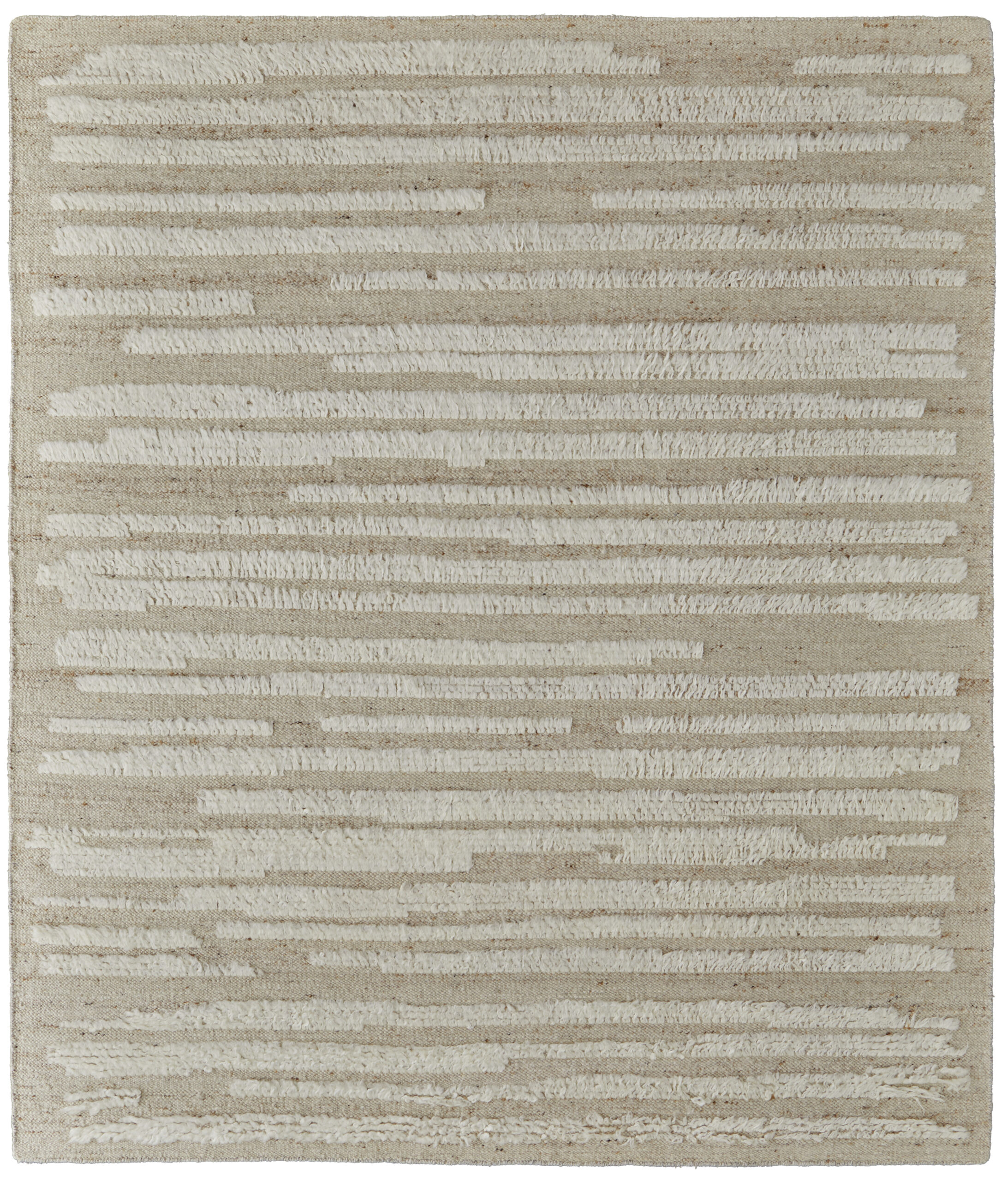 Feizy Ashby Transitional Stripes 8910F White/Tan Area Rug