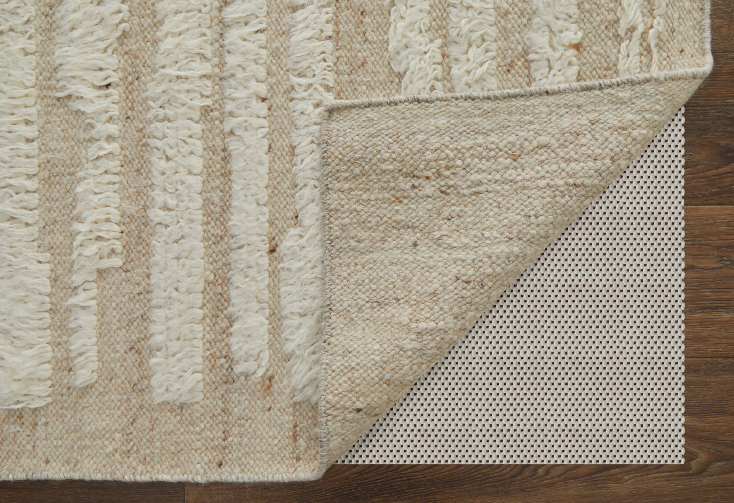 Feizy Ashby Transitional Stripes 8910F White/Tan Area Rug - Image 7