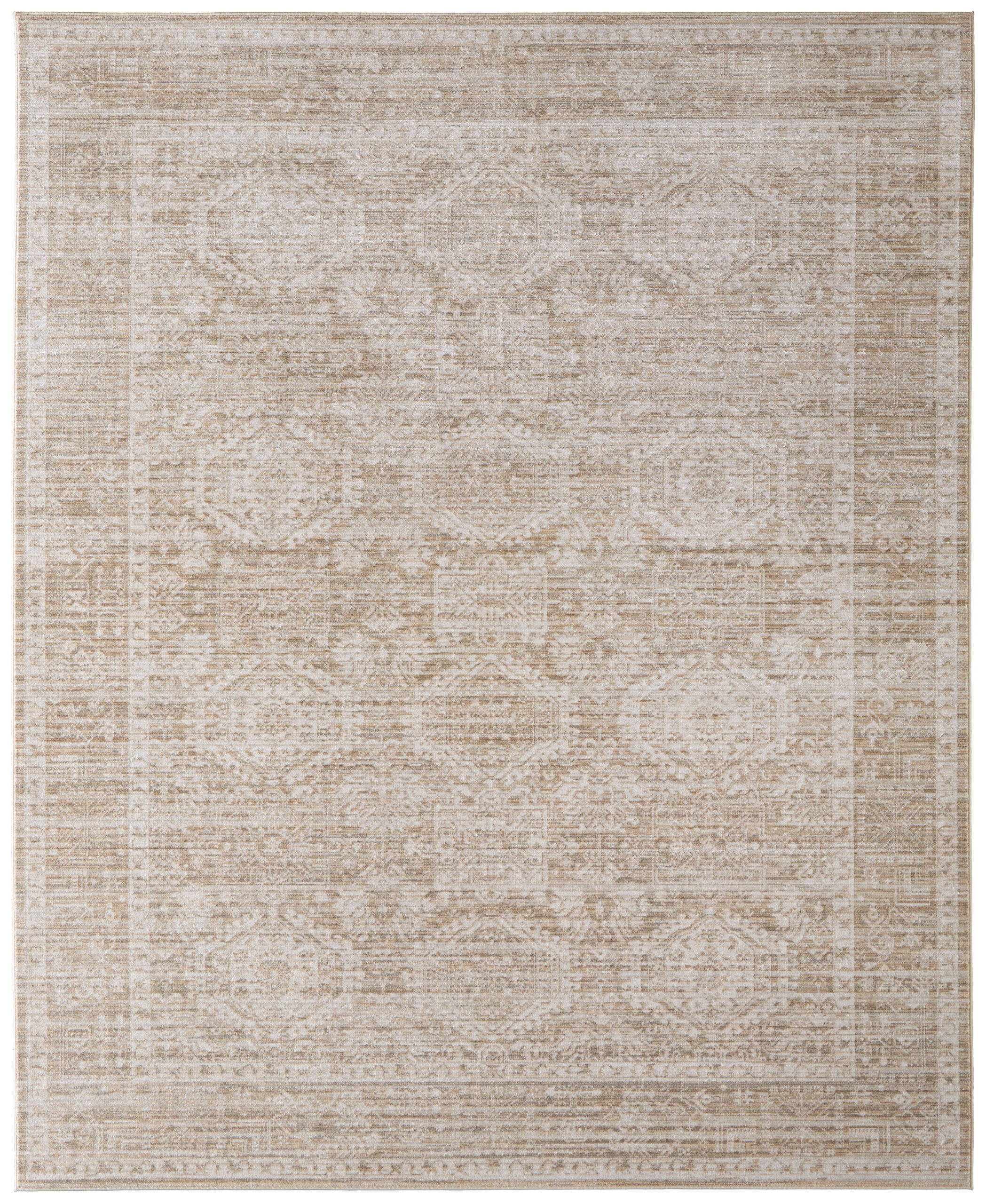Feizy Augustine Traditional Medallion 39TUF Tan/Ivory Area Rug
