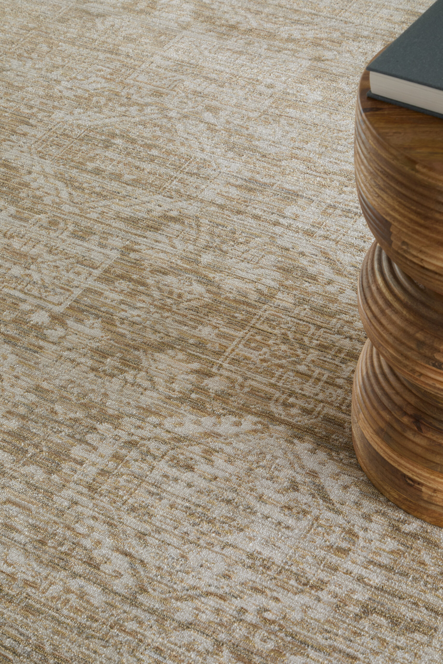 Feizy Augustine Traditional Medallion 39TUF Tan/Ivory Area Rug - Image 2