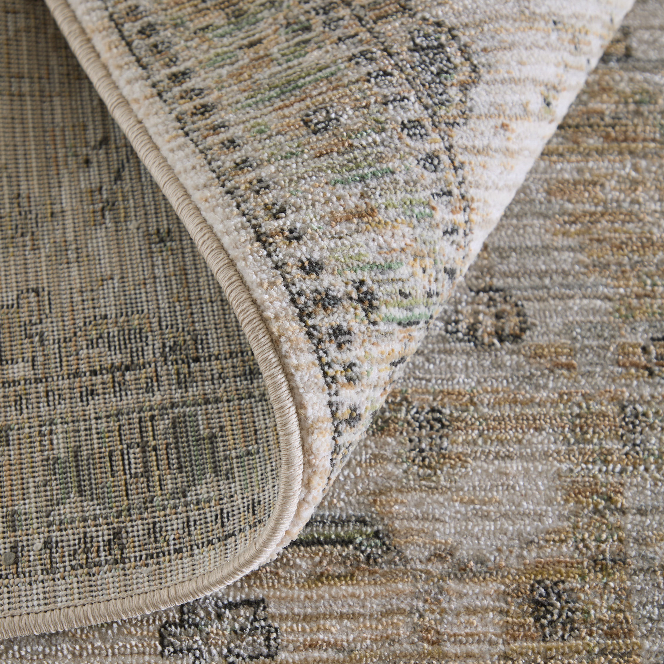 Feizy Augustine Traditional Medallion 39TVF Tan/Green/Ivory Area Rug - Image 8