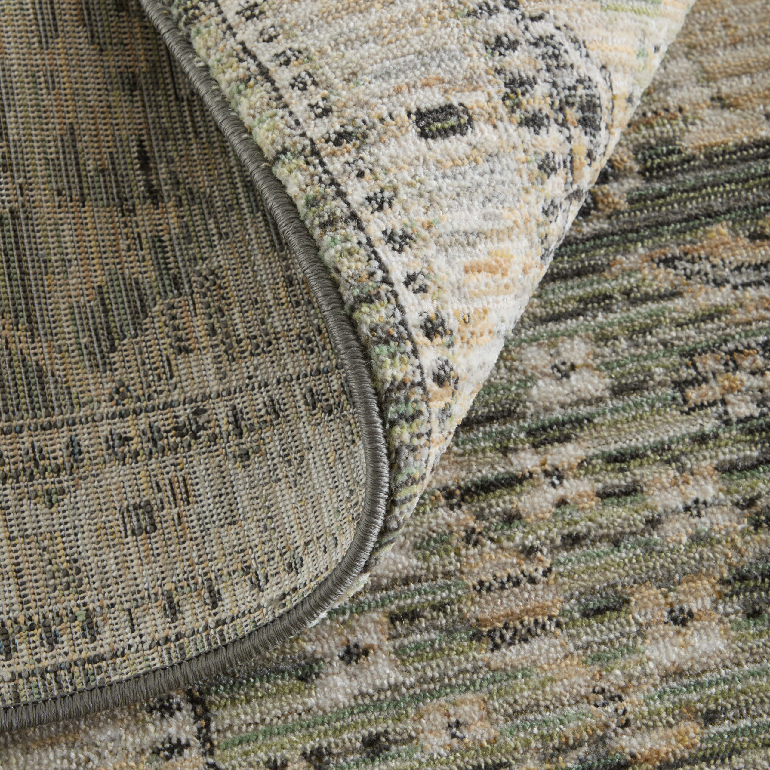 Feizy Augustine Traditional Medallion 39TVF Green/Black/Tan Area Rug - Image 8