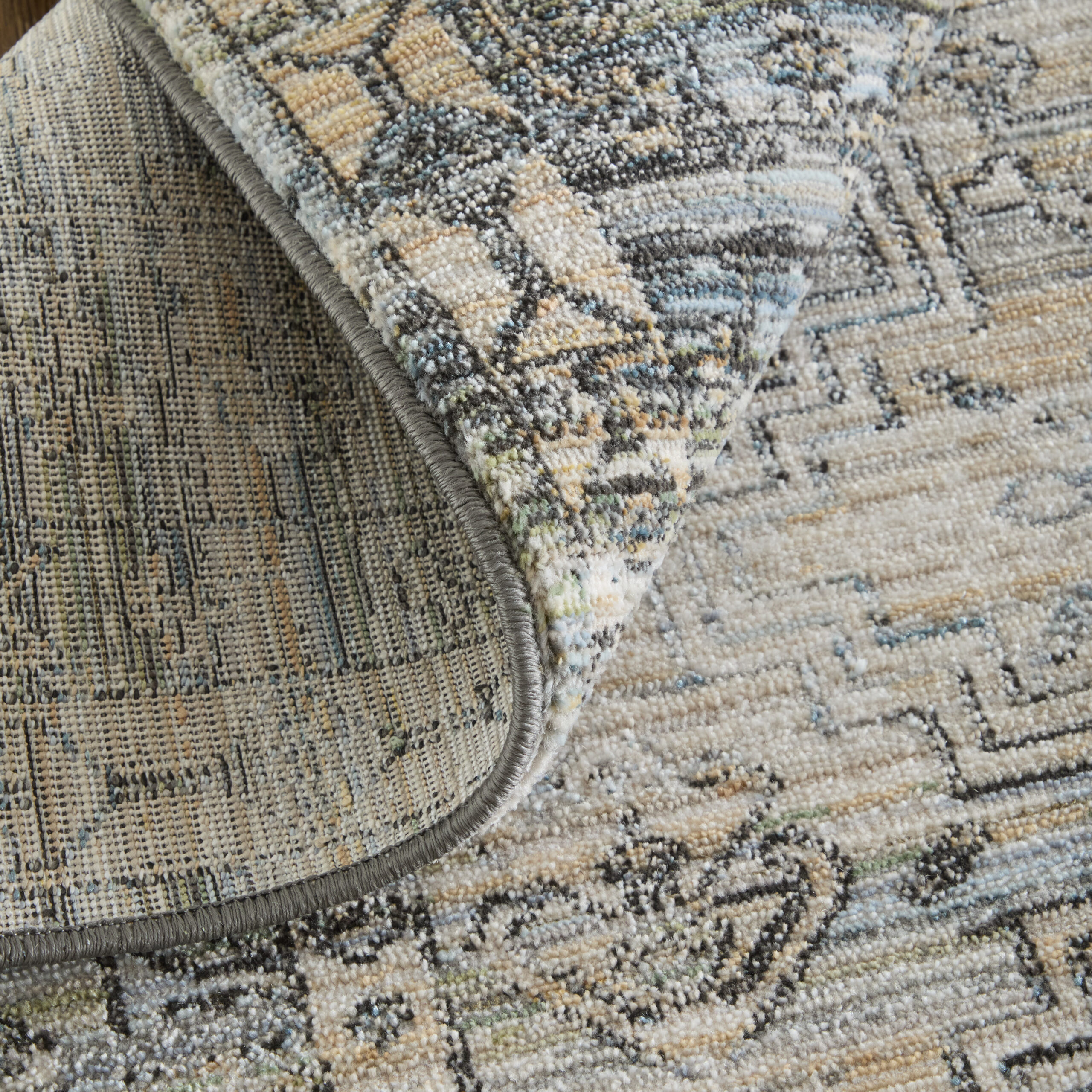 Feizy Augustine Traditional Medallion 39TWF Green/Ivory/Black Area Rug - Image 8