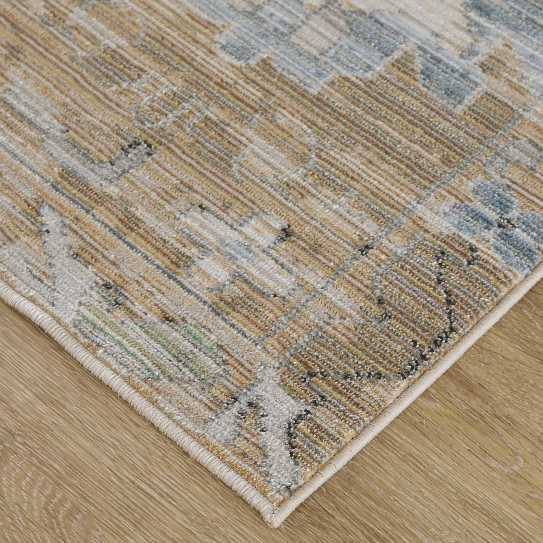 Feizy Augustine Traditional Floral & Botanical 39TXF Tan/Blue/Ivory Area Rug - Image 3