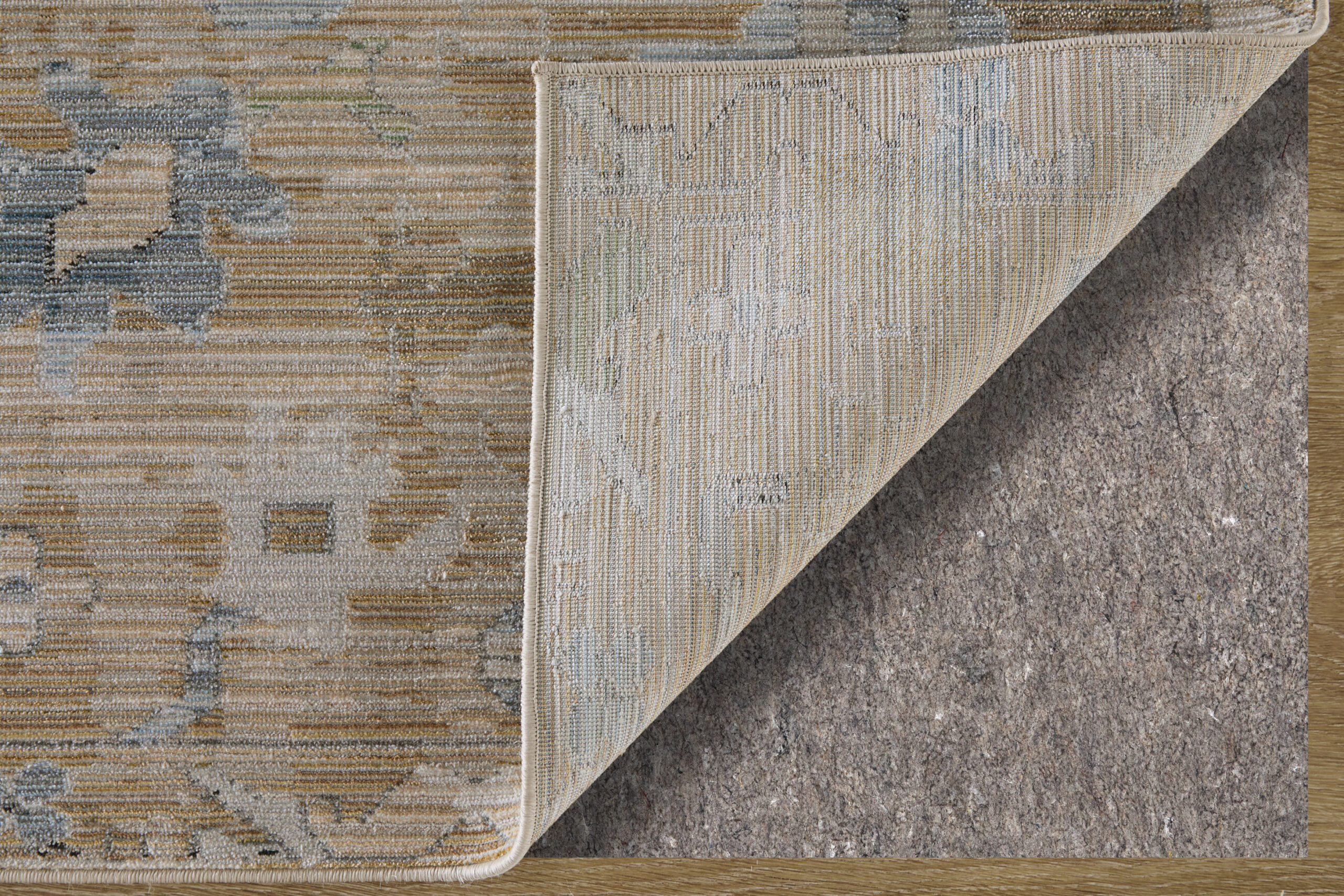 Feizy Augustine Traditional Floral & Botanical 39TXF Tan/Blue/Ivory Area Rug - Image 7