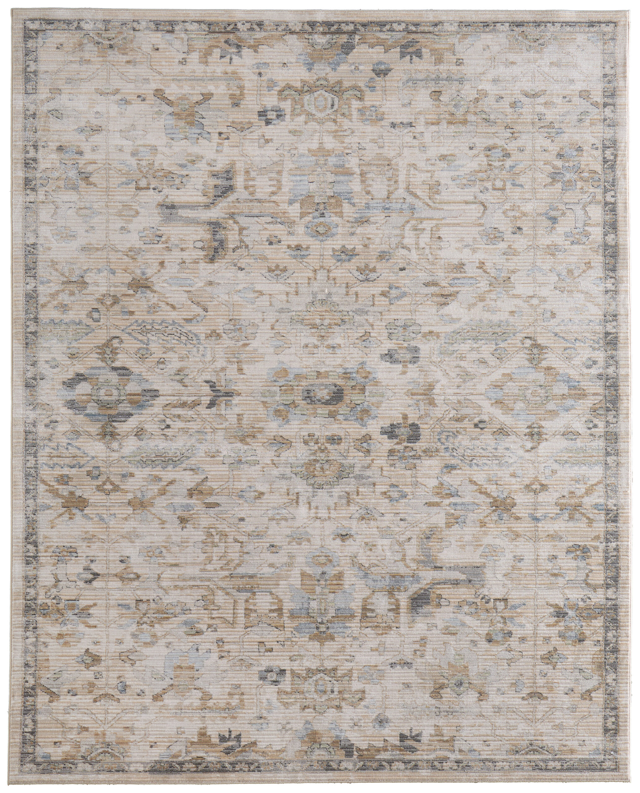 Feizy Augustine Traditional Floral & Botanical 39TYF Ivory/Tan/Blue Area Rug