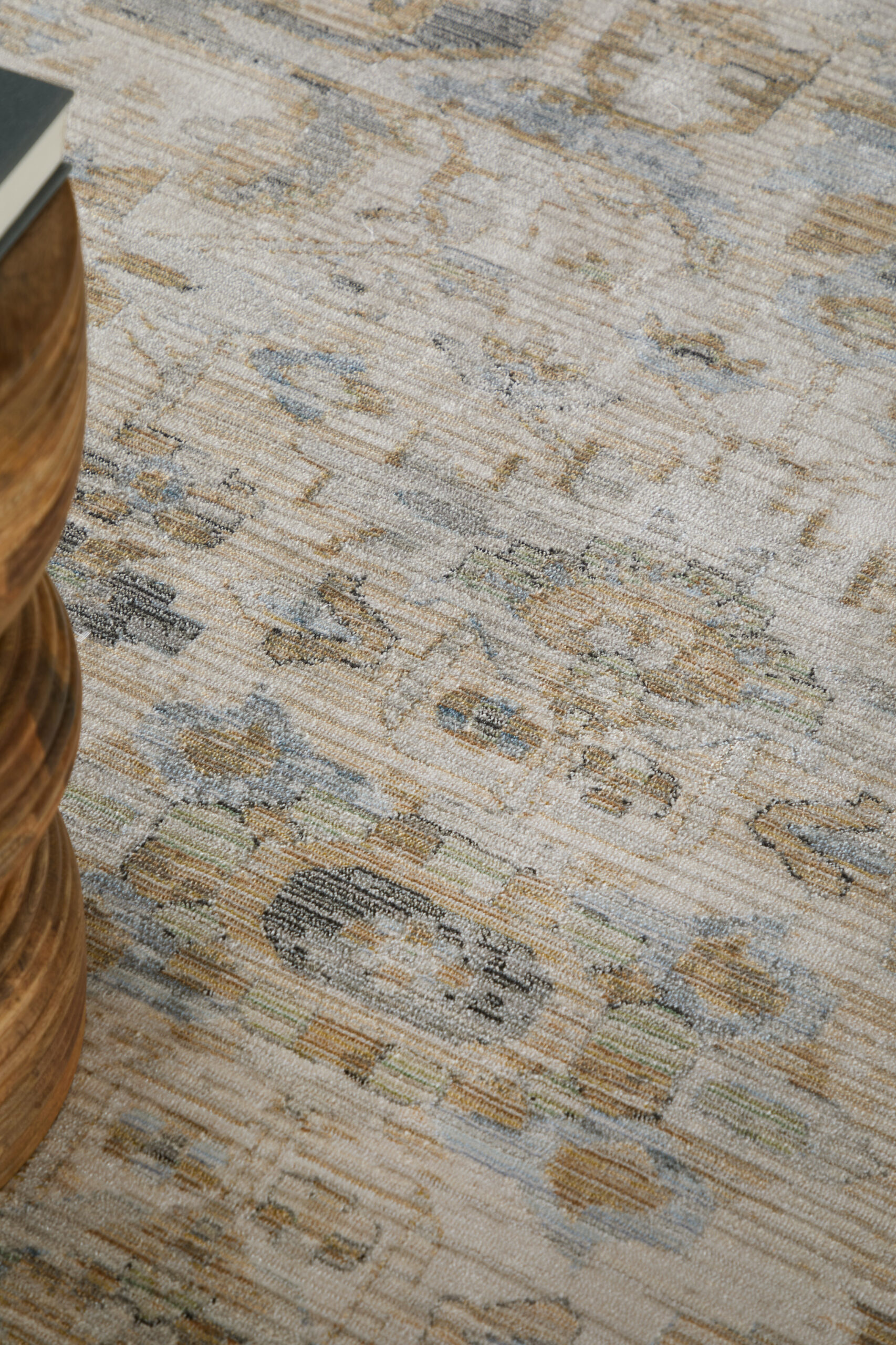 Feizy Augustine Traditional Floral & Botanical 39TYF Ivory/Tan/Blue Area Rug - Image 2