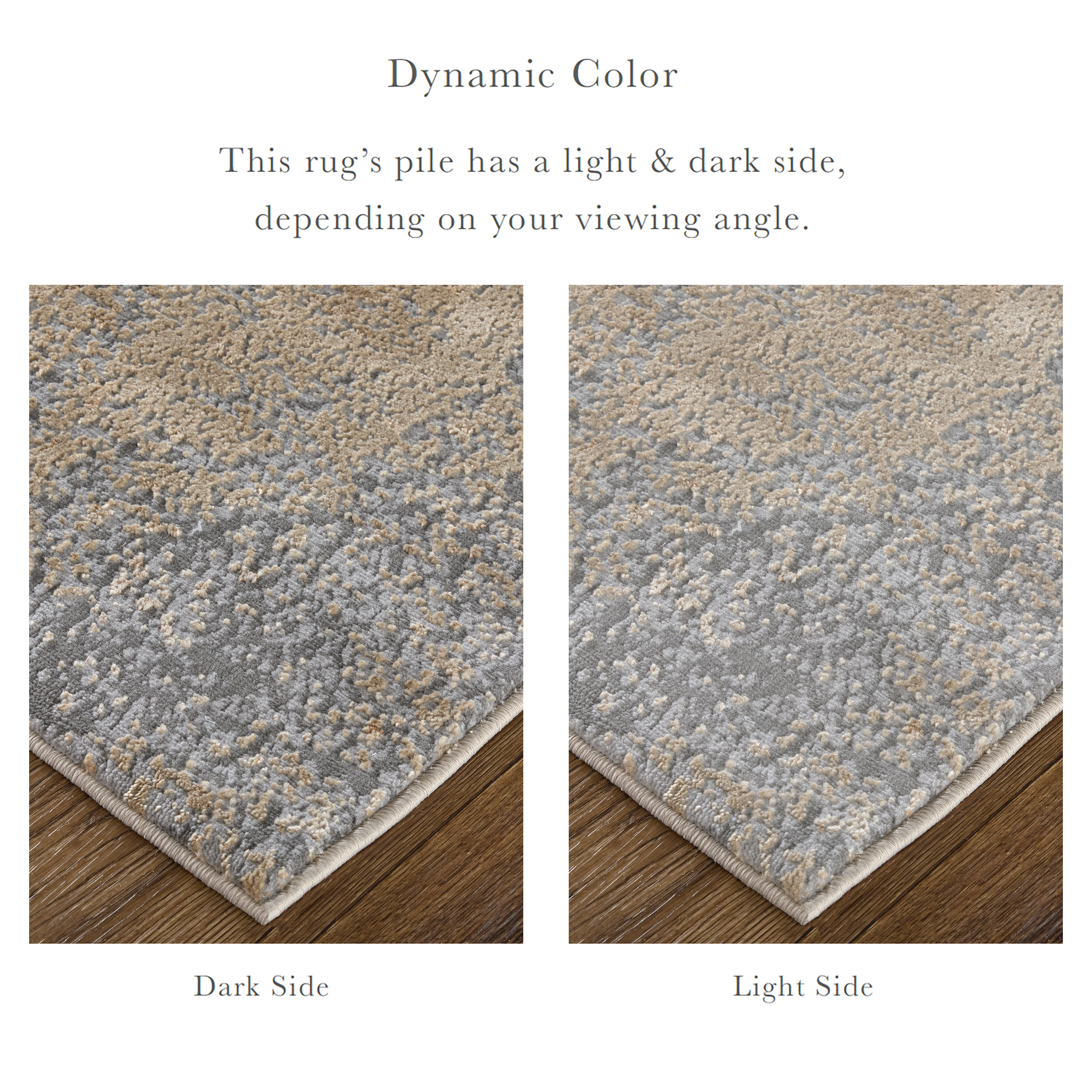 Feizy Aura Modern Abstract 3567F Ivory/Gold/Gray Area Rug - Image 3