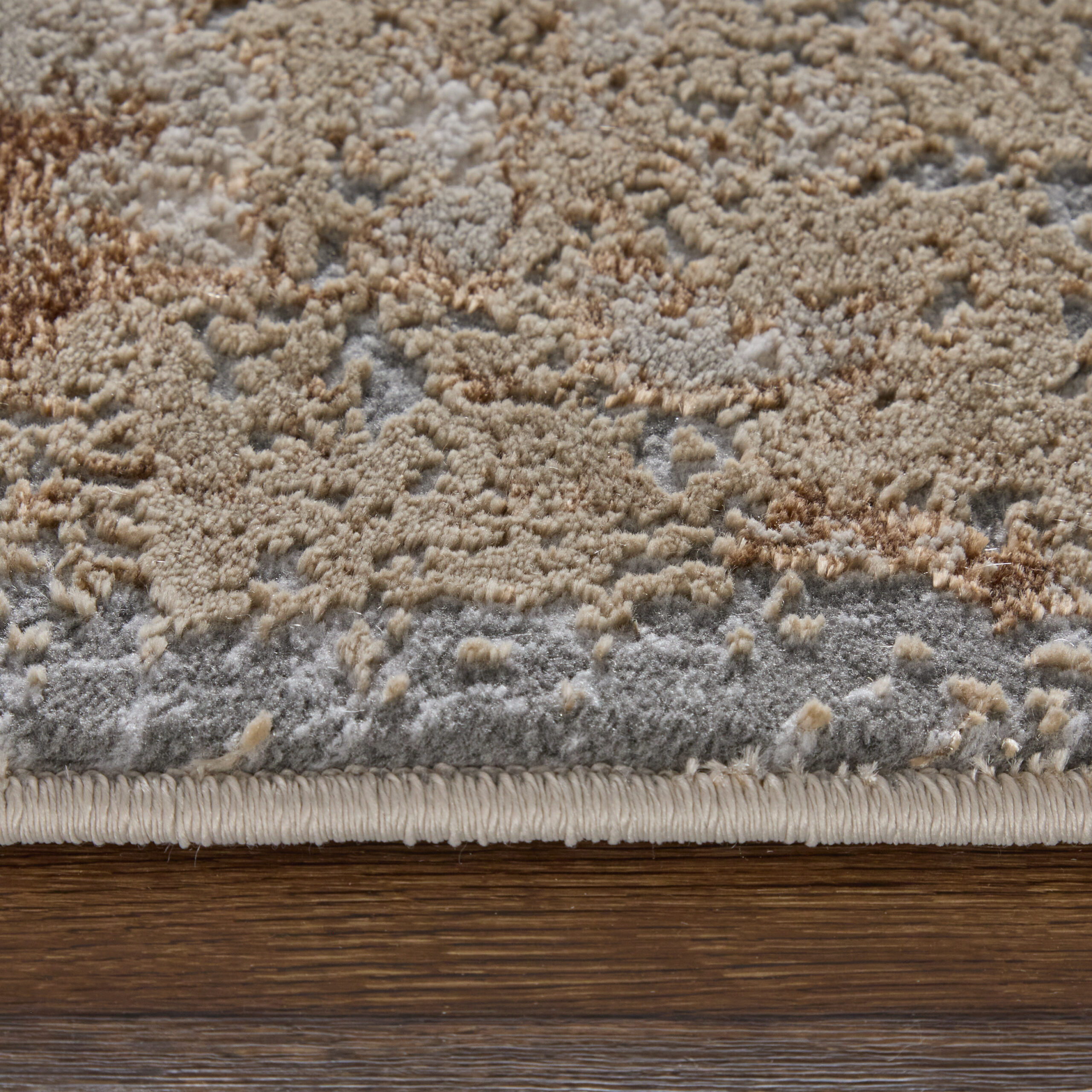 Feizy Aura Modern Abstract 3567F Ivory/Gold/Gray Area Rug - Image 6