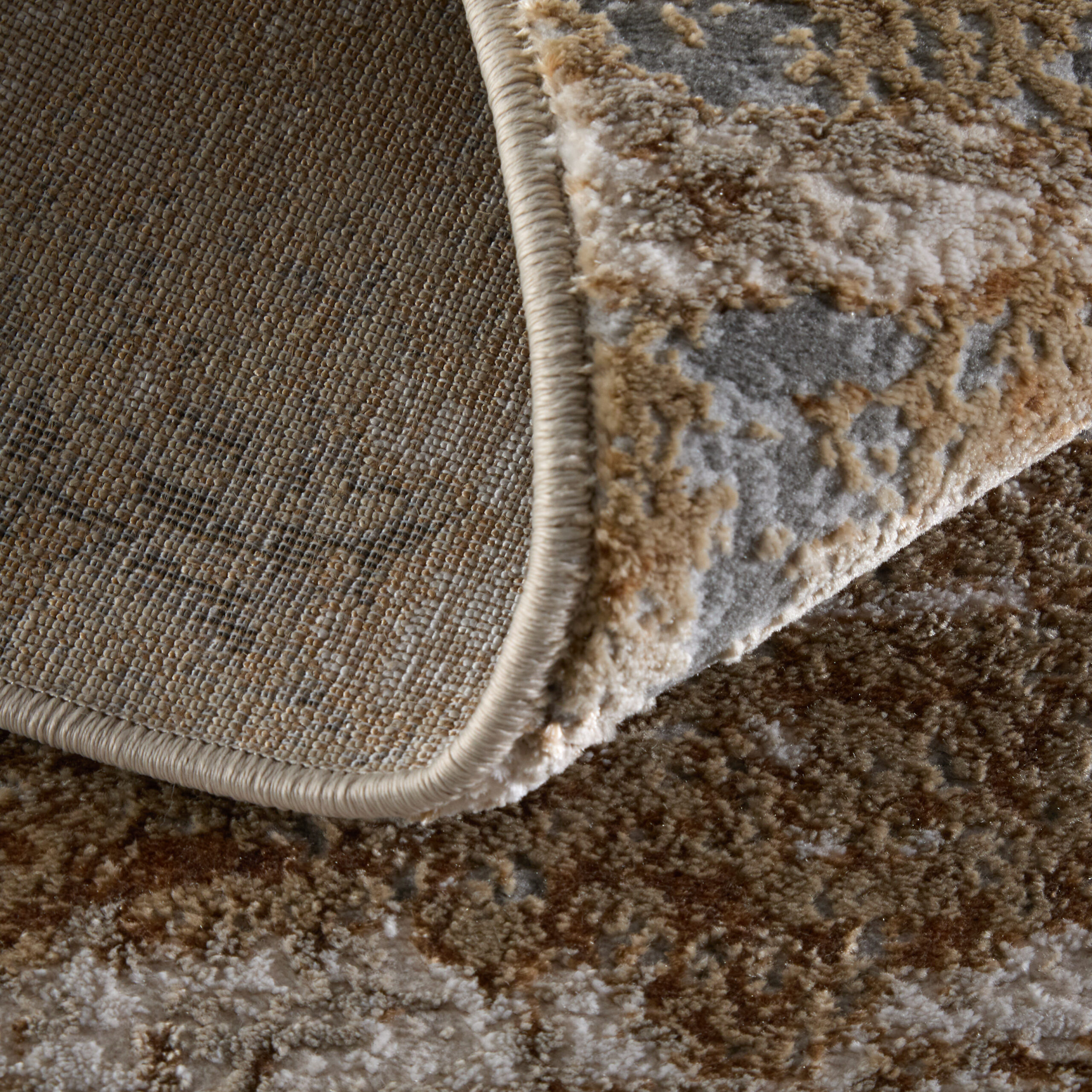 Feizy Aura Modern Abstract 3567F Ivory/Gold/Gray Area Rug - Image 8