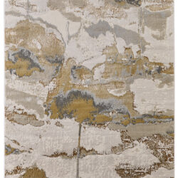 Feizy Aura Modern Watercolor 3737F Gray/Ivory/Gold Area Rug