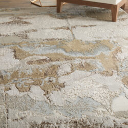 Alternative view of Feizy Aura Modern Watercolor 3737F Gray/Ivory/Gold Area Rug