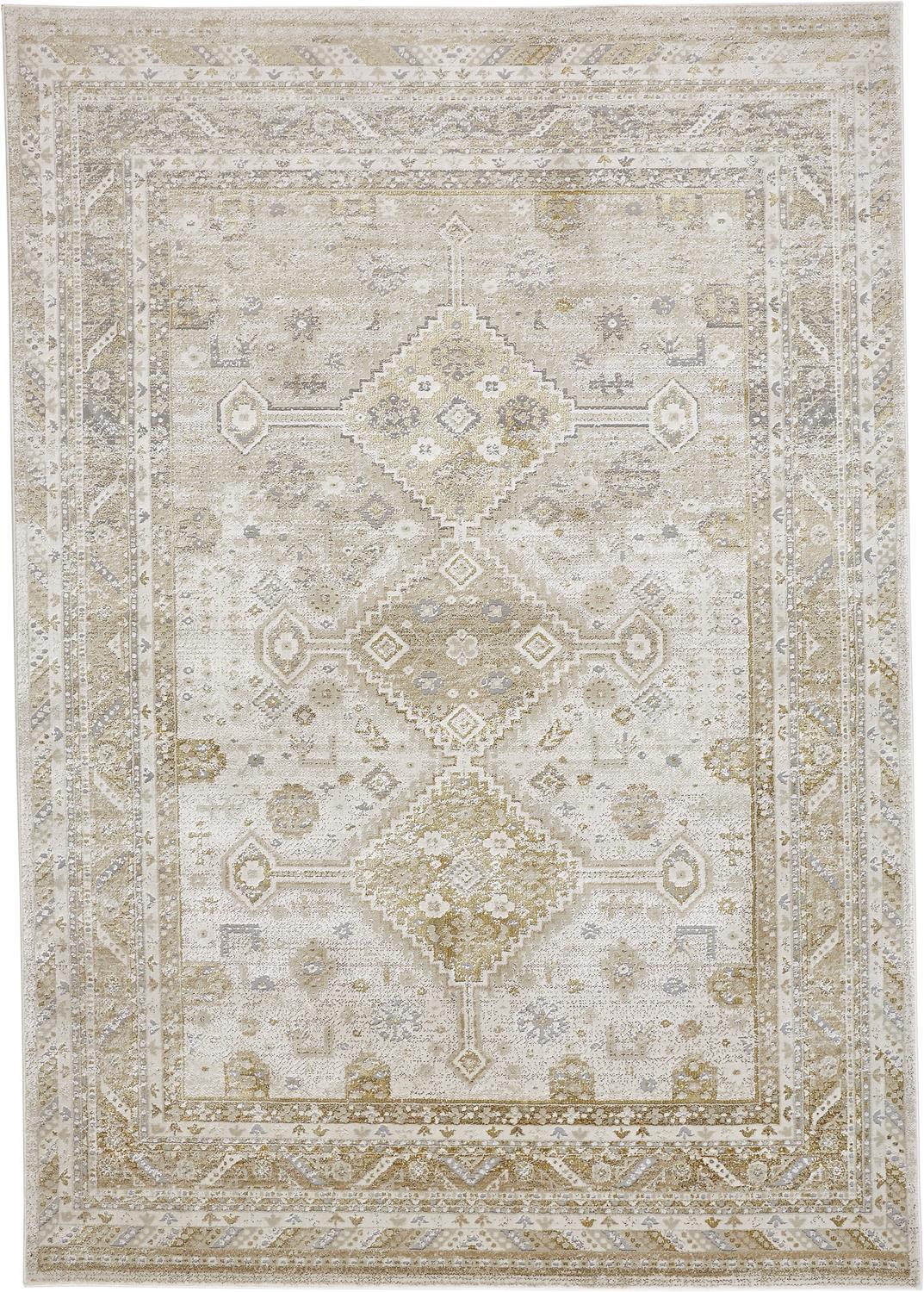 Feizy Aura Modern Persian 3738F Gold/Ivory Area Rug