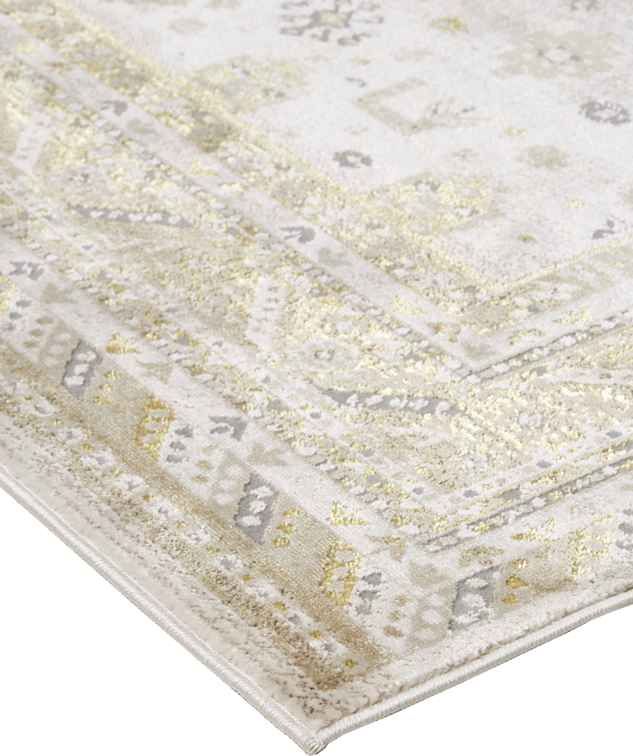 Feizy Aura Modern Persian 3738F Gold/Ivory Area Rug - Image 3