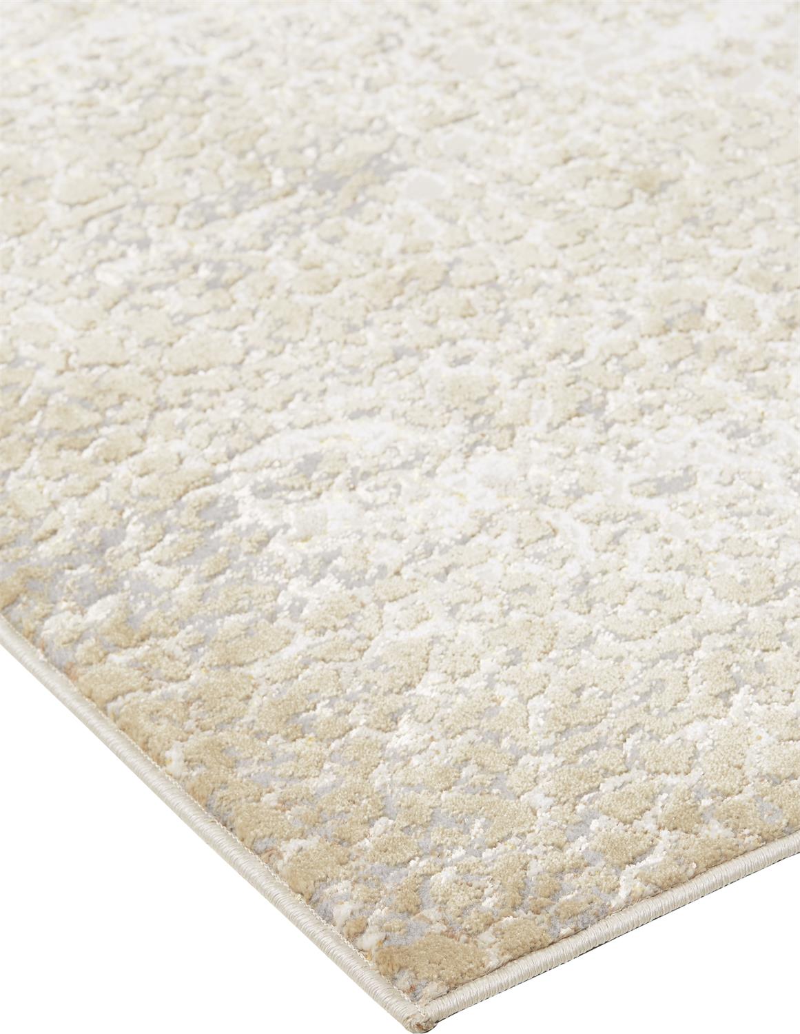 Feizy Aura Modern Abstract 3739F Ivory/Gray/Gold Area Rug - Image 3