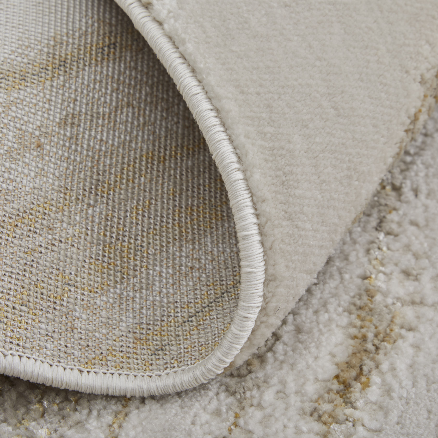 Feizy Aura Modern Abstract 39LLF Ivory/Taupe/Gold Area Rug - Image 9