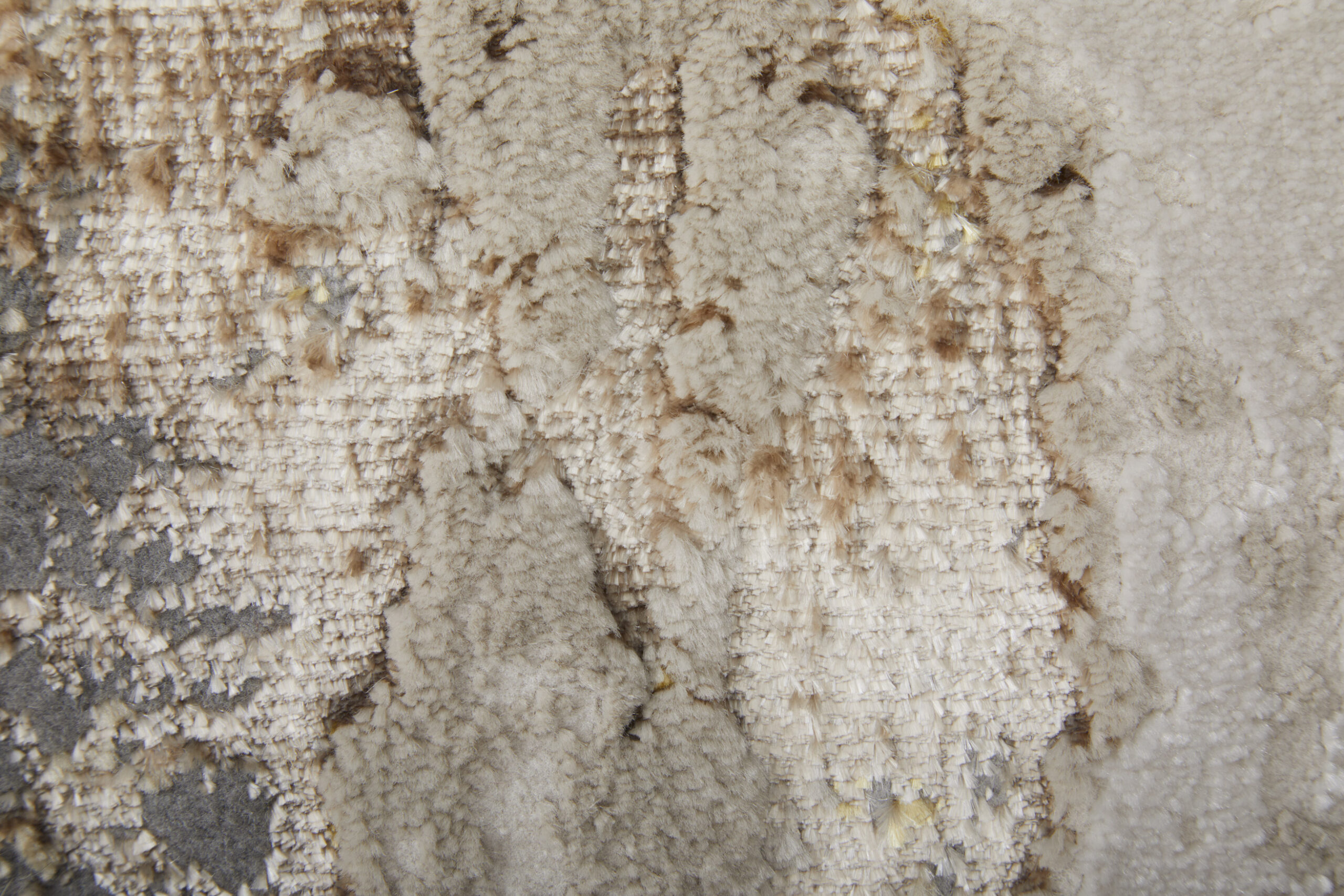 Feizy Aura Modern Abstract 39LMF Ivory/Gold/Brown Area Rug - Image 5