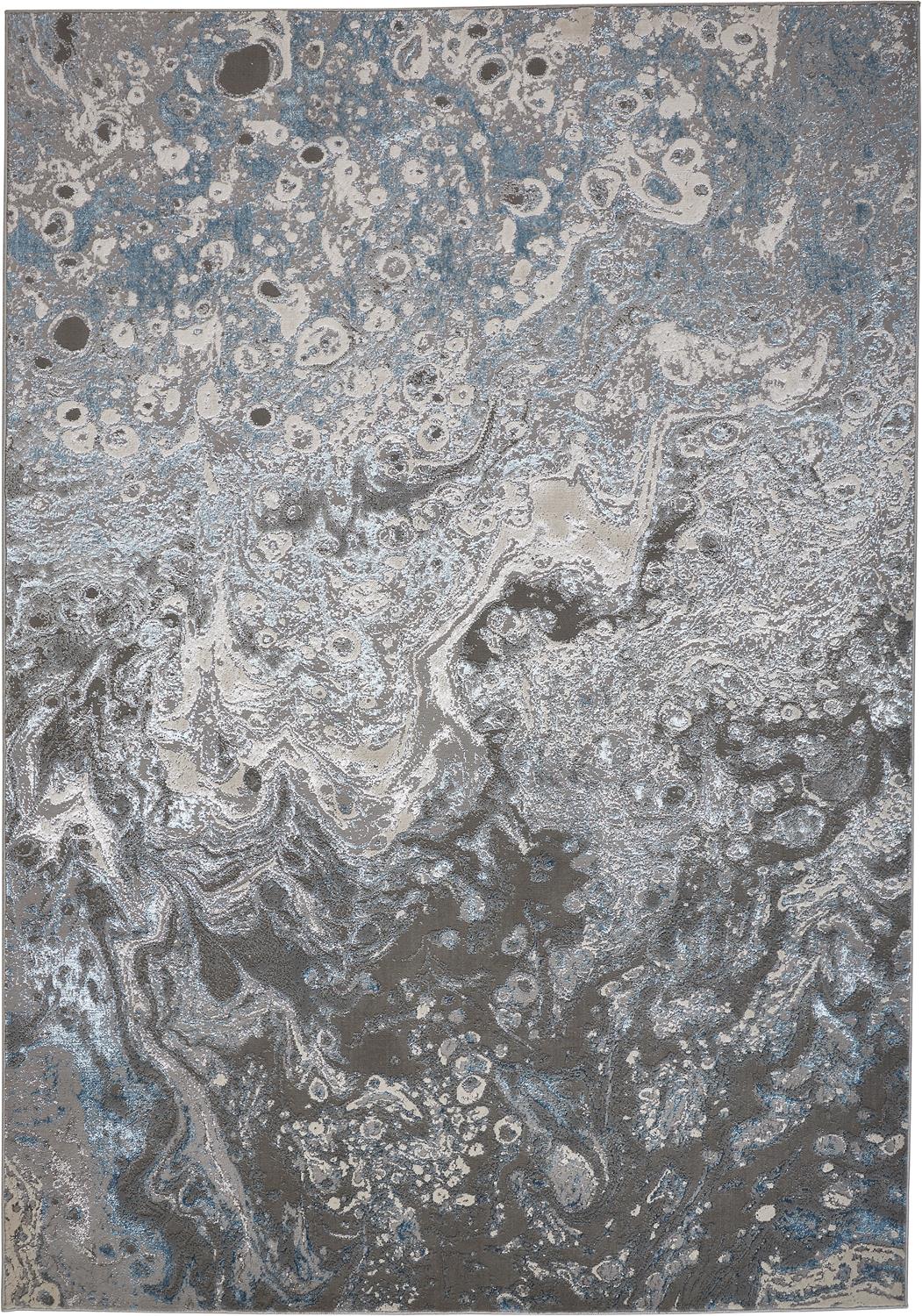 Feizy Azure Modern Watercolor 3405F Ivory/Gray/Blue Area Rug