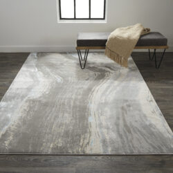 Alternative view of Feizy Azure Modern Abstract 3524F Gray/Ivory/Blue Area Rug