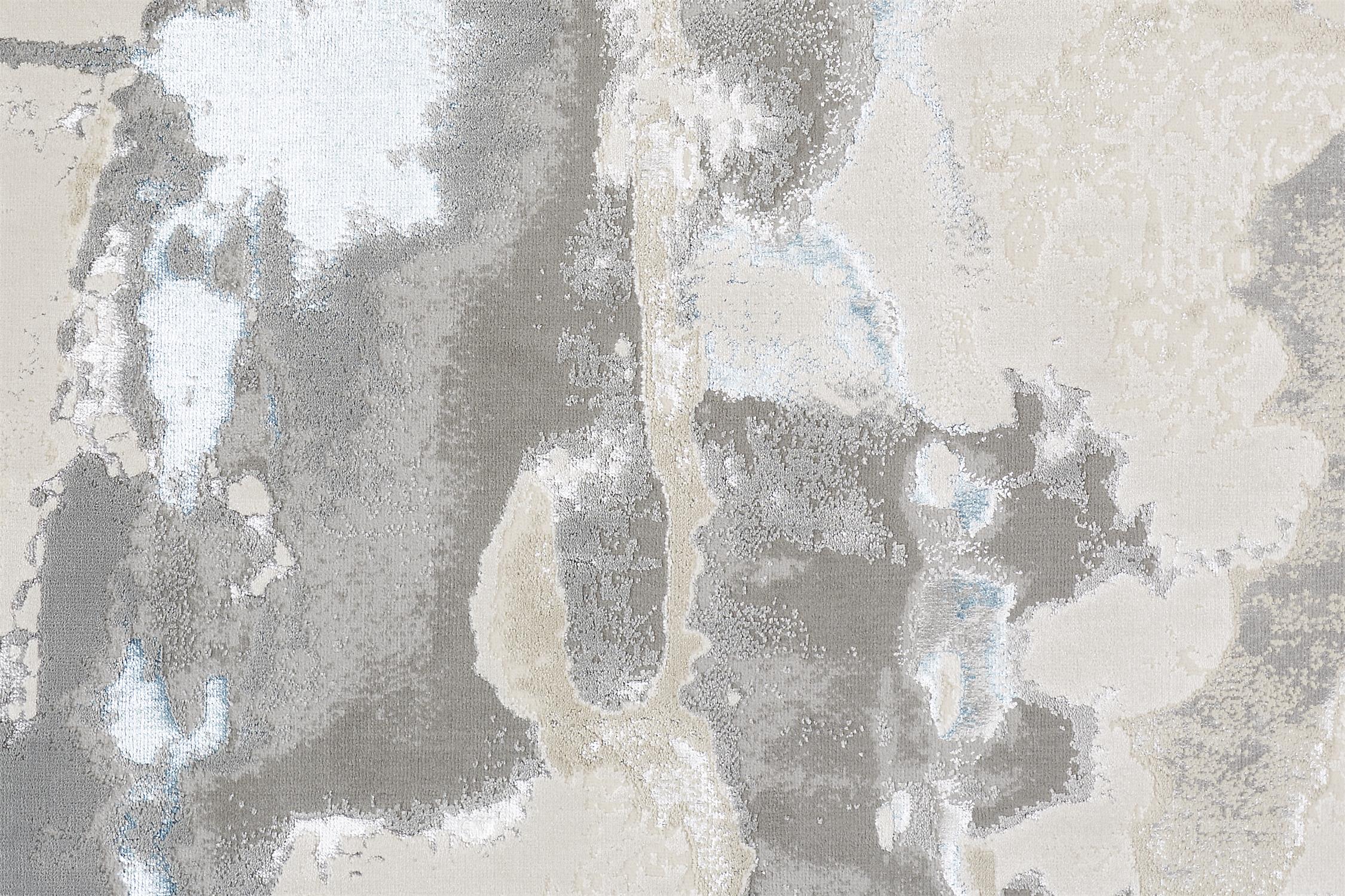 Feizy Azure Modern Watercolor 3525F Ivory/Gray/Blue Area Rug - Image 2