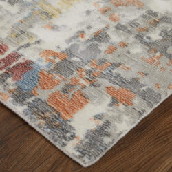Alternative view of Feizy Braden Modern Abstract 8A50F Gray/Orange/Tan Area Rug