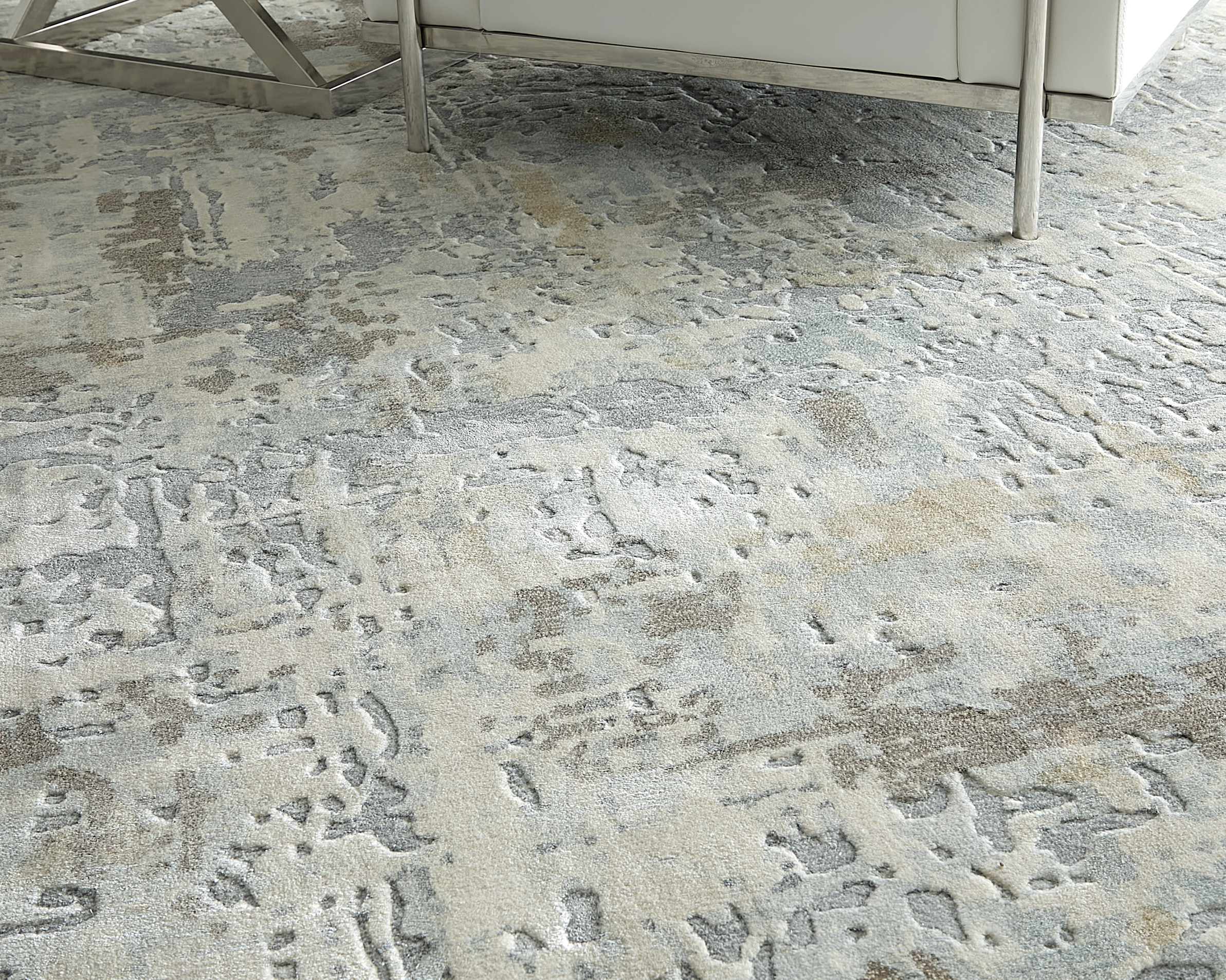 Feizy Braden Modern Abstract 8A51F Blue/Gray/Brown Area Rug - Image 2