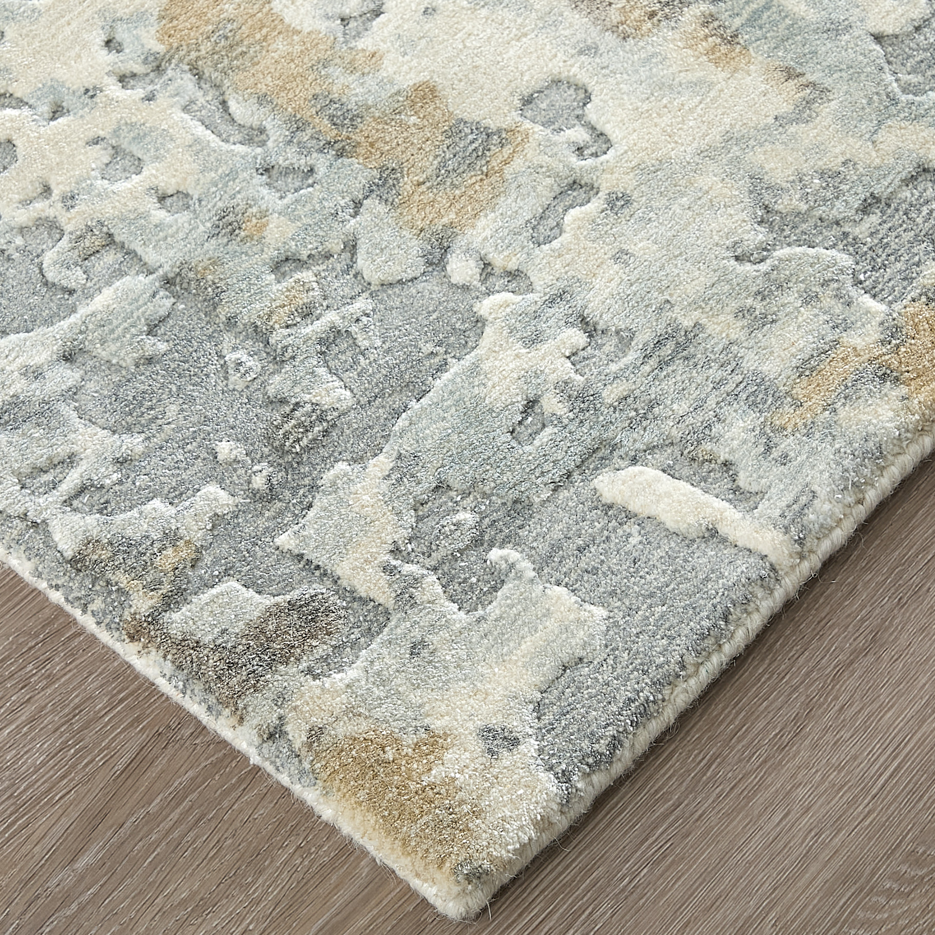 Feizy Braden Modern Abstract 8A51F Blue/Gray/Brown Area Rug - Image 3