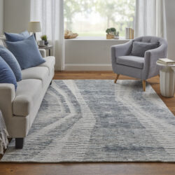 Alternative view of Feizy Brighton Modern Abstract 69CGF Ivory/Blue/Gray Area Rug