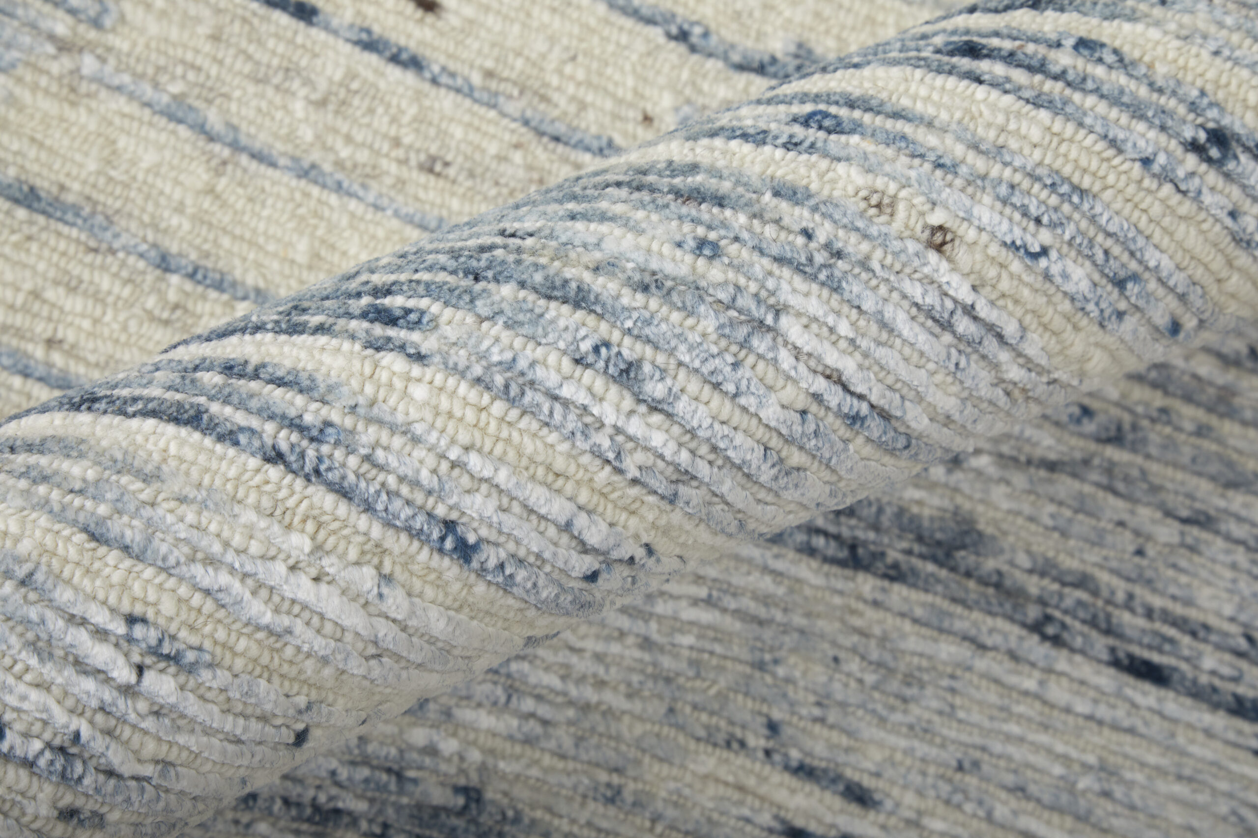 Feizy Brighton Modern Abstract 69CHF Ivory/Blue/Silver Area Rug - Image 4