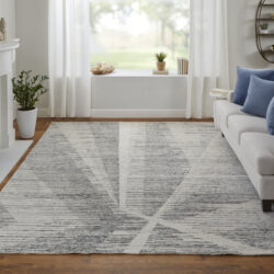 Alternative view of Feizy Brighton Modern Abstract 69CHF Ivory/Gray Area Rug