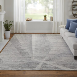 Alternative view of Feizy Brighton Modern Abstract 69CHF Ivory/Taupe/Silver Area Rug