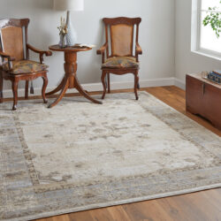 Alternative view of Feizy Celene Traditional Bordered 39KWF Tan/Brown/Gray Area Rug