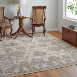 Alternative view of Feizy Celene Traditional Bordered 39KZF Tan/Ivory/Brown Area Rug
