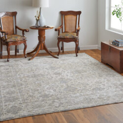 Alternative view of Feizy Celene Traditional Bordered 39L0F Ivory/Tan/Gray Area Rug