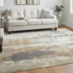 Alternative view of Feizy Clio Modern Abstract 39K1F Orange/Purple/Green Area Rug