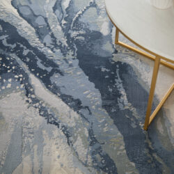 Alternative view of Feizy Clio Modern Abstract 39K2F Blue/Gray/Ivory Area Rug