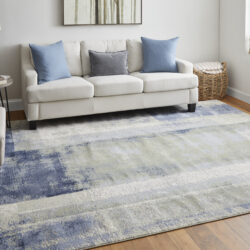Alternative view of Feizy Clio Modern Abstract 39K3F Blue/Green/Ivory Area Rug