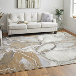 Alternative view of Feizy Clio Modern Abstract 39K5F Gray/Brown Area Rug