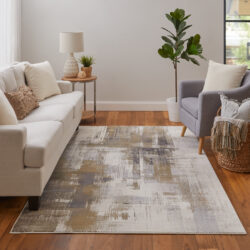 Alternative view of Feizy Mandana Modern Abstract 39LYF Brown/Ivory Area Rug
