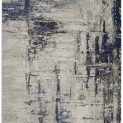 Feizy Mandana Modern Abstract 39LZF Ivory/Blue Area Rug
