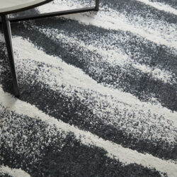 Alternative view of Feizy Coda Modern Abstract 8930F Black/White Area Rug