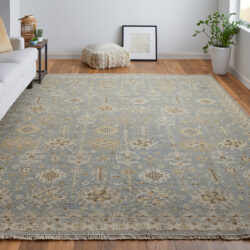 Alternative view of Feizy Corbitt Traditional Oriental 0610F Blue/Gray/Ivory Area Rug