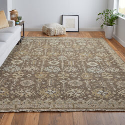 Alternative view of Feizy Corbitt Traditional Oriental 0610F Brown/Ivory Area Rug