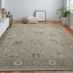Alternative view of Feizy Corbitt Traditional Oriental 0612F Blue/Gold/Gray Area Rug