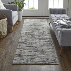 Alternative view of Feizy Conroe Modern Abstract 6821F Gray/Blue/Silver Area Rug