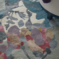 Alternative view of Feizy Dafney Transitional Floral & Botanical 8869F Blue/Gray/Pink Area Rug