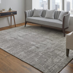 Alternative view of Feizy Eastfield Modern Abstract 69A5F Gray/Ivory Area Rug