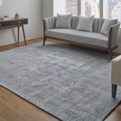 Alternative view of Feizy Eastfield Modern Abstract 69A8F Blue/Silver Area Rug