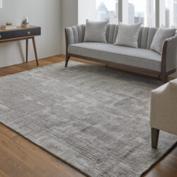 Alternative view of Feizy Eastfield Modern Abstract 69AKF Gray/Ivory Area Rug